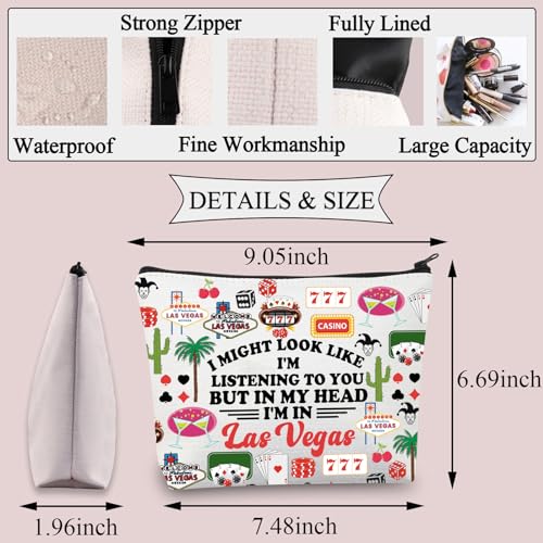 PLITI Las Vegas Makeup Bag Las Vegas Vacation Toiletry Bag Las Vegas Trip Gift Las Vegas Souvenir for Women Casino Gift (Might Las VegasU) - Image 2