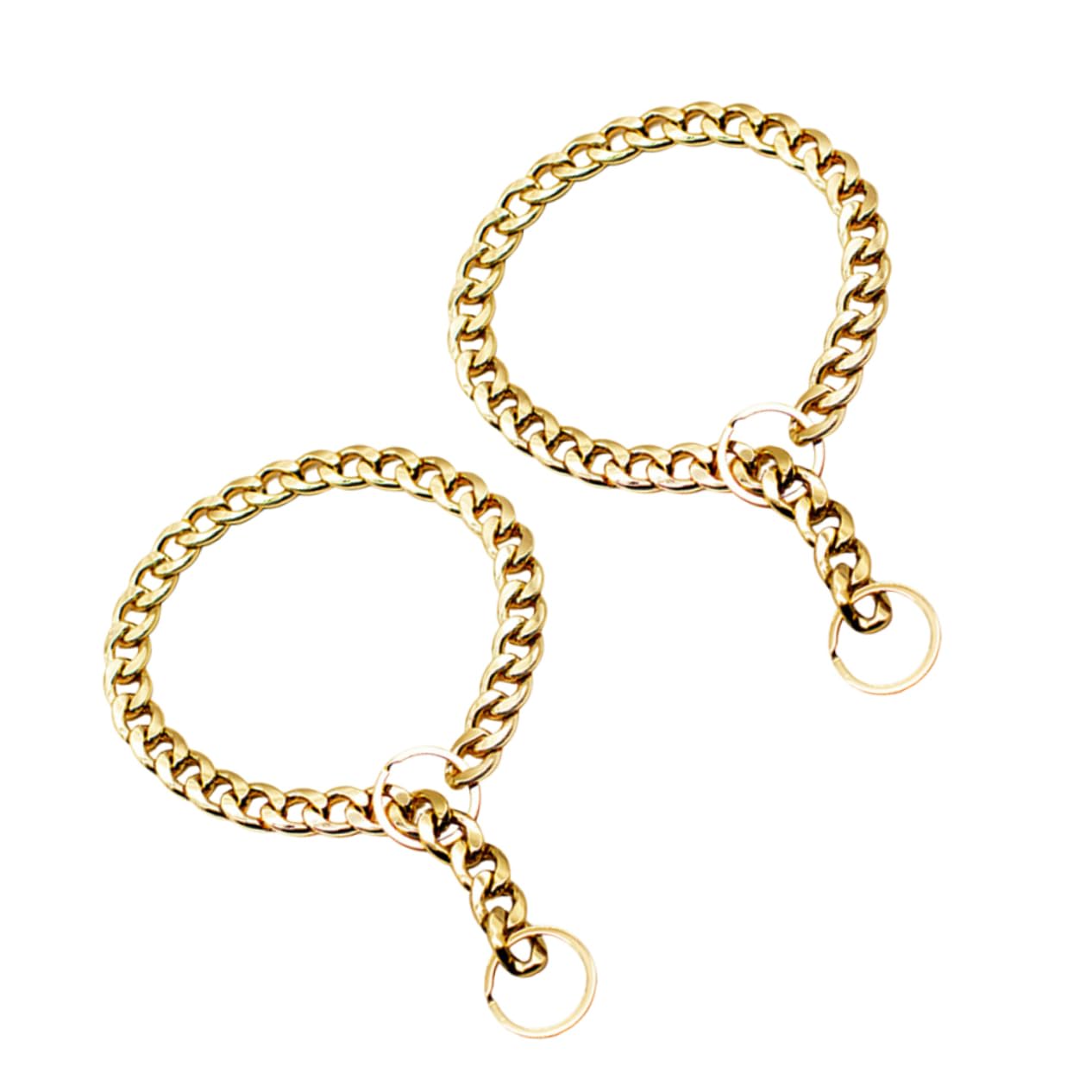 FONDOTIN 2pcs Dog Neck Chain Ornament Stylish Pet Chain Metal Chain for Dogs Comfortable Round Edges Easy On/Off Safe for Pets