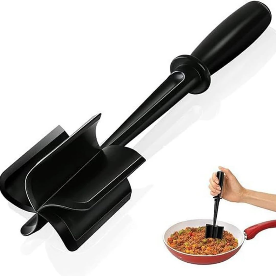 Zak.kitchen Ground Meat Chopper, 5 Blade Nylon Masher Tool, Heat Resistant Kitchen Utensil