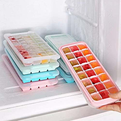 Bandeja de cubos de gelo de silicone Cubo de gelo Recipiente de molde Cubos congelados 24 compartime