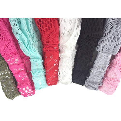 Image of DRESHOW 8 Pack Headbands for Women Yoga Knotted Headbands Elastic Criss Cross Hair Accessories Sports Head Wrap Non Slip