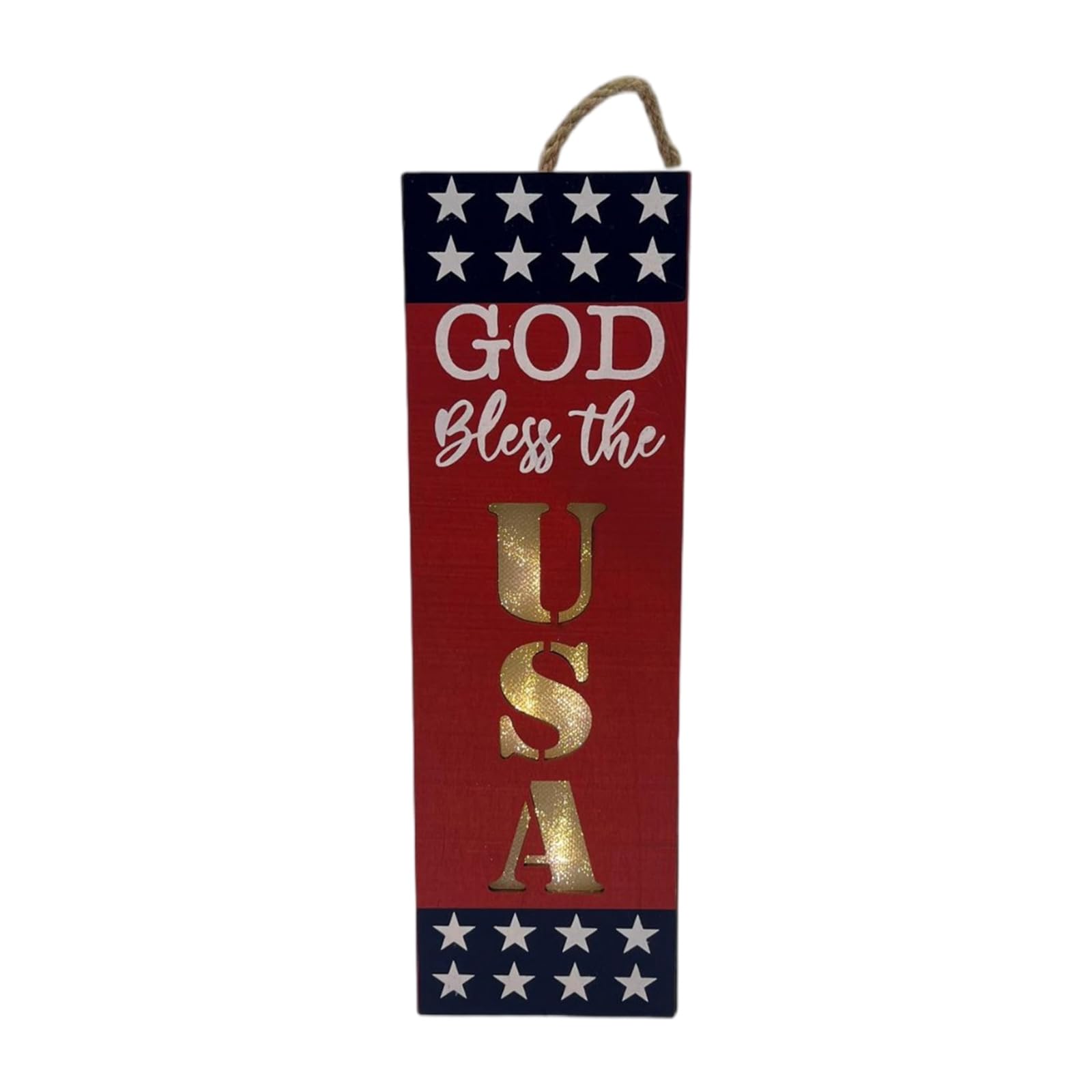 carotoe Wooden Themed Wall Ornament Independence Day Wooden Sign Decoration for Front Door Porch Garden Display Wood Ornament