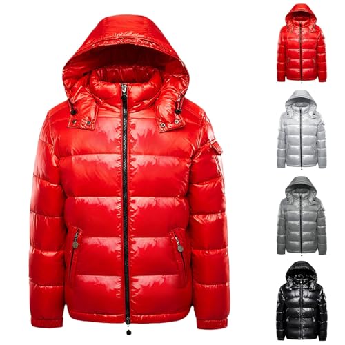 Chaqueta de plumón brillante para mujer, chaqueta de invierno para mujer, impermeable, a prueba de viento, chaqueta acolchada con capucha, abrigo de plumón con cremallera, abrigo de invierno