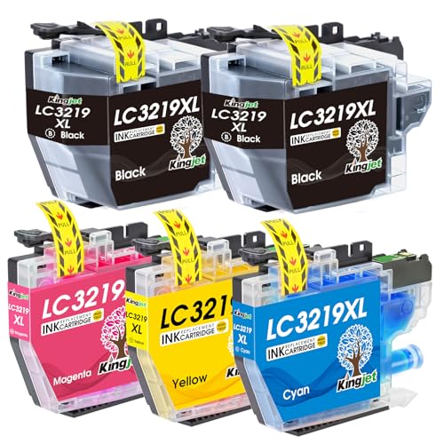 KINGJET LC3219XL   Cartucho de Tinta para Brother LC3217 LC3219XL Compatible con Brother MFC J5330DW MFC J5335DW MFC J6930DW MFC J5730DW MFC J6935DW MFC J6530DW MFC J5930DW (Negro, Cian, Magenta,