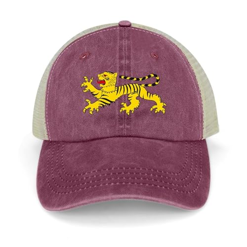 Heraldic Tiger Classic Baseball Mesh Back Cap Golf Dad Hat Adjustable Snapback Hats for Men Women