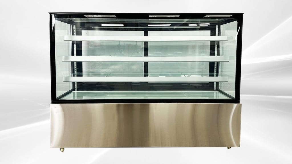 Refrigerated Bakery Display Cooler Case for Pastry Deli Upright 72" Wide Cooler Glass Display Curve Case Refrigerator-Commercial NSF UL ETL CW-571