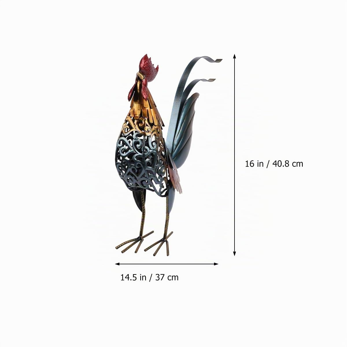 Cabilock Figurine de Coq Décorative 1 Pièce en Fer, Style Rétro Délicat