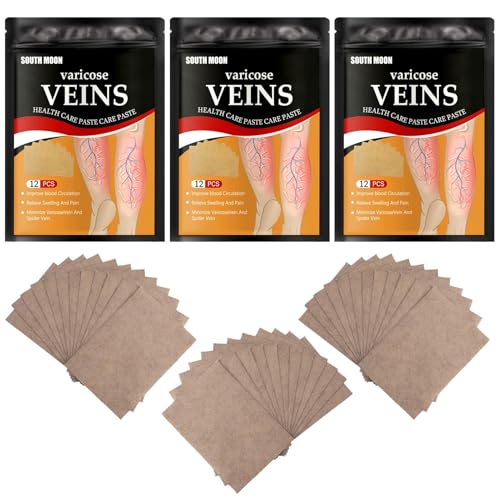 Jawfait 36PCS Varicose Veins Patch - Natural Relief Treatment for Legs Spider Varicose Vein Strengthen Capillary Health and Improve Blood Circulation