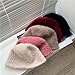 WEISHA Plush Fisherman Hat 1PC Fashion Imitation Rabbit Fur Bucket Hat Women Autumn Winter Warm Thickened Plush Basin Cap(red)