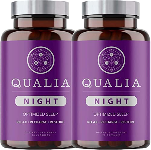 Qualia Night Sleep Aid | Sleep Supplement for Enhanced Natural Sleep for Adults | Support Deep Refreshing Sleep, Recovery, and Brain Performance (40 Count )