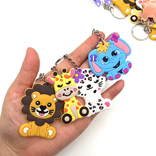 JZK 32x Silikon Tier Schlüsselanhänger Set für Kinder, Schlüsselanhänger für Kindergeburtstagsgeschenke, Kinderparty-Taschenfüller, Kinderparty danke geschenk, Schlüsselanhänger für Kinderpartys
