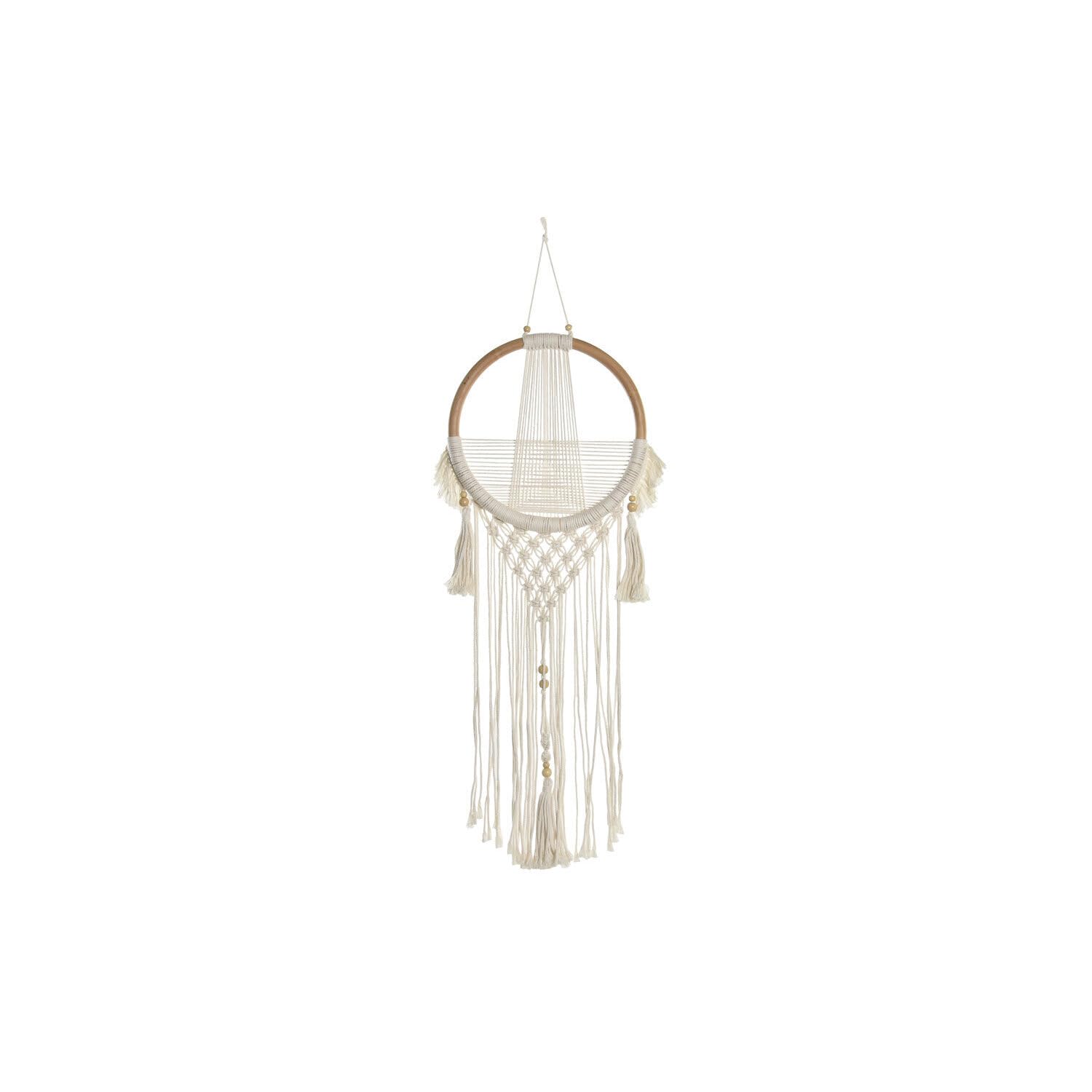 Décoration suspendue en macramé rotin et coton 30x110 cm chic