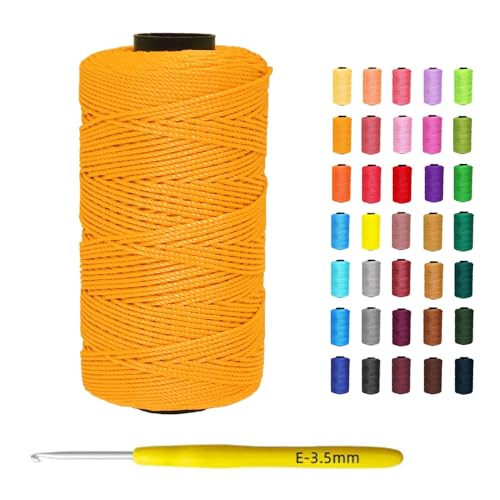 Yusarinl 1.5mm x 219 Yards Polyester Cord for Knitting, Macrame String for DIY Hats, Bags, Shoes, Plant Hangers, Decorations - Orange