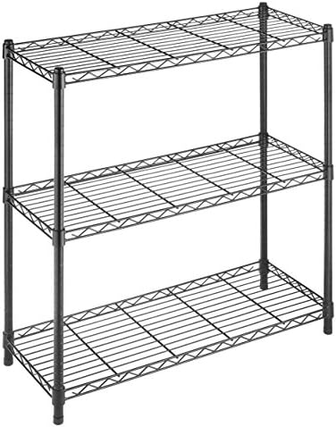 Whitmor Supreme Leveling Feet 350 Capacity Per Shelf Adjustable Shelves, 3 Tier, Black