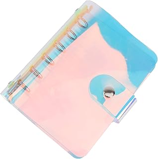 HONMEET Pasta Redonda De Folhas Soltas Planejador Pessoal Recarregável 6 Argolas Para Preenchimento Pastas Coloridas De Papel Pasta De Viagem Pasta De Pasta De Folhas Soltas Pasta