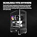 GAMDIAS ATX Mid Tower Computer Case with Tempered Glass, Gaming PC Case w/Temperature Display LCD & 3X 120mm ARGB Fans, Support Up to 5X Fans, 240mm AIO/Radiator, 340mm GPU/VGA, 160mm CPU Air Cooler