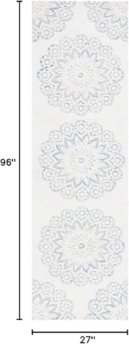 Miniatura 100 de SAFAVIEH Blossom Collection BLM108B - Alfombra cuadrada de lana de primera calidad, hecha a mano, 10 pies, color marfil/beige