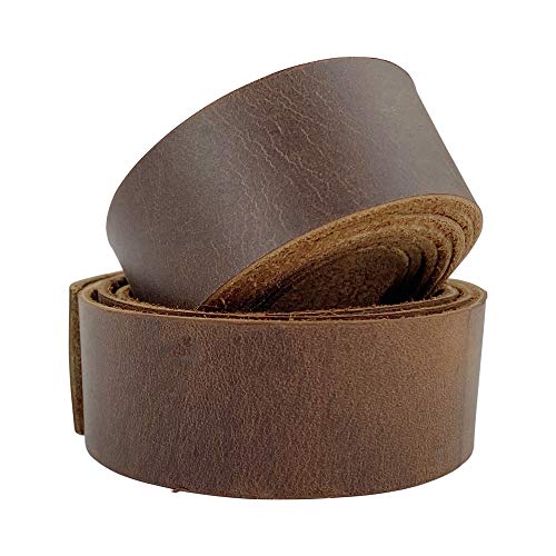 Hide & Drink, Leather Strip, 1 in. Wide, 60 in. Long, 1.8 mm Thick, Cord Braiding String, Handmade - Bourbon Brown