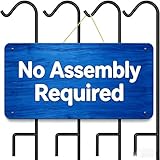 BEAU JARDIN 4 Pack Solid Shepherds Hook 65in Tall One Piece Structure No Assembly Required 1/2in Thick Heavy Duty Shepards Hook for Bird Feeders Pole Garden Outdoor Plants Lanterns Wedding Metal