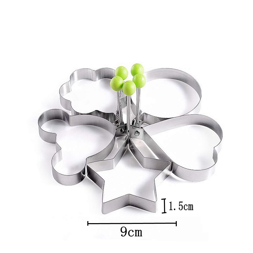 6 Stampini Per Uova In Acciaio Inox - Per Frittate, Pancake, Uova Fritte, Antiaderenti E Con Manico - Foto 11