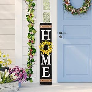 Glitzhomewoodenwelcomehomeporchsignwithinterchangeablewreathsforfrontdoorverticalfarmhousestandinghomesignhangingwallsignforyearspringfallthanksgivingchristmas42hblack Urban Country Home Decor Glitzhome wooden welcome home porch sign with interchangeable wreaths for front door vertical farmhouse standing home sign hanging wall sign for year spring fall thanksgiving christmas 42h black urban country home decor