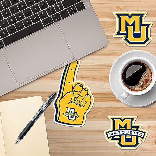 Image of Marquette University 8ct Vinyl Large Deluxe Stickers Variety Pack - Laptop, Water Bottle, Scrapbooking, Tablet, Skateboard, Indoor /Outdoor - Set of 8
