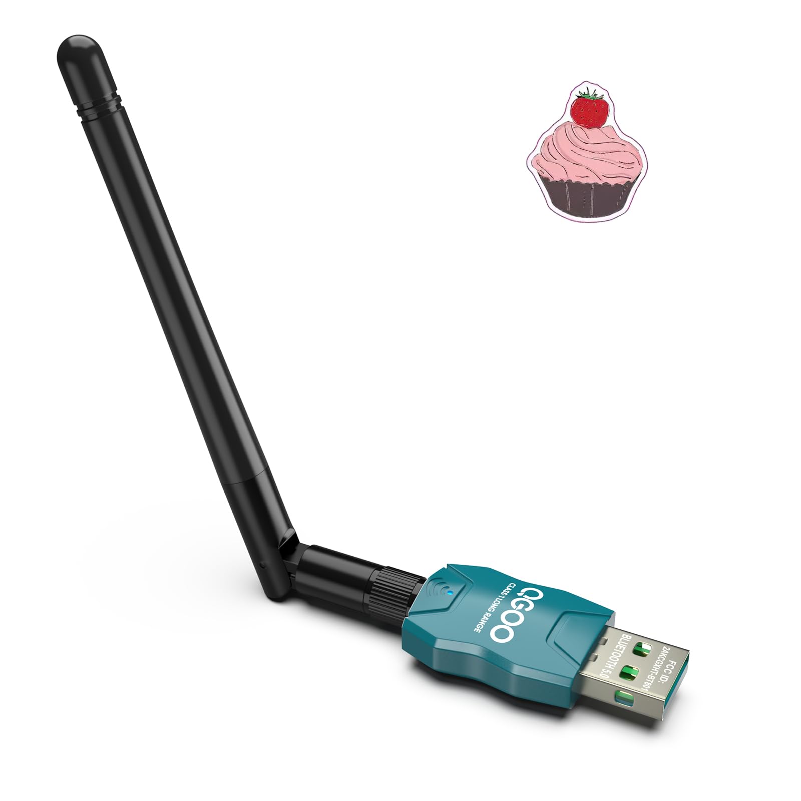 Class 1 Long Range Bluetooth Adapter for PC, QGOO USB Bluetooth Adapter for PC 5.3+EDR, Bluetooth Dongle Bluetooth Receiver Support Windows10/8.1/8/7?green-201?
