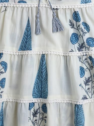 Image of The Magic Wand Kids Girls Casual Dresses, Knee Length Singlet Strap Fit & Flared Cotton Once Piece Stylish Frocks fo rBeach Summer Season Vacation