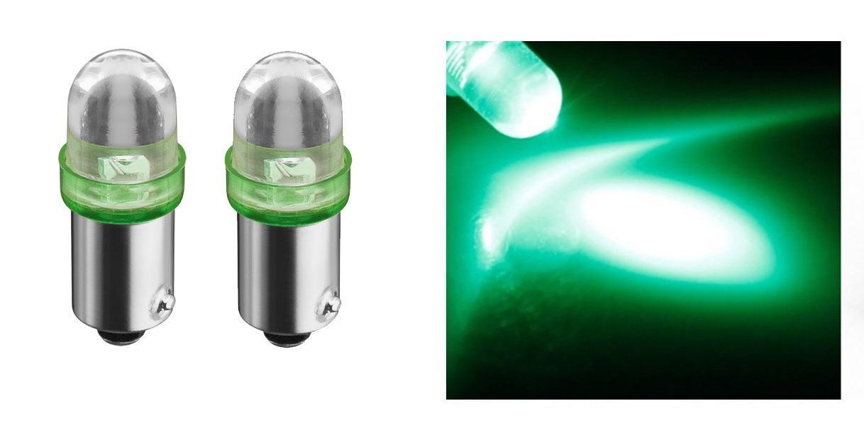 Lampadine LED BA9S Verde – Coppia, 12V, 6000K, 5 Lumen, Per Luci Posizione E Cruscotto Auto