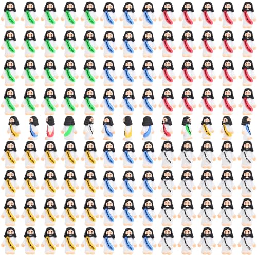 nedeqi 100 PCS Little Jesus Figures Mini Jesus Figurines in Bulk Tiny Pocket Rubber Jesus Love You Figure for Religious Party Favors Sunday School Baptism Gift Easter Egg Stuffers (100)