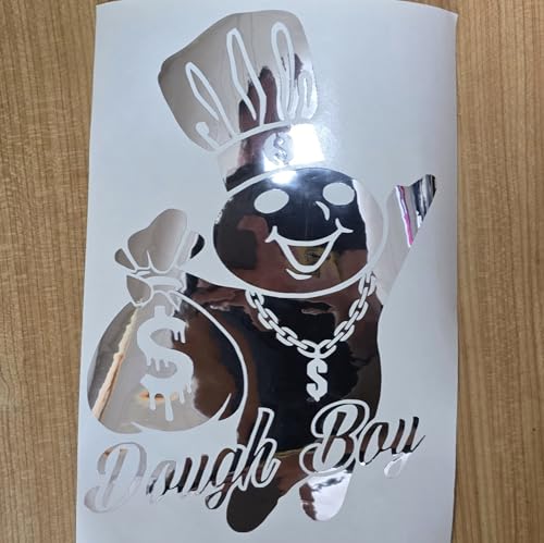 Image of Dough boy Money Bags Decal Sticker, Multiple Sizes and Colors (Chrome, 8x5.5 inches)
