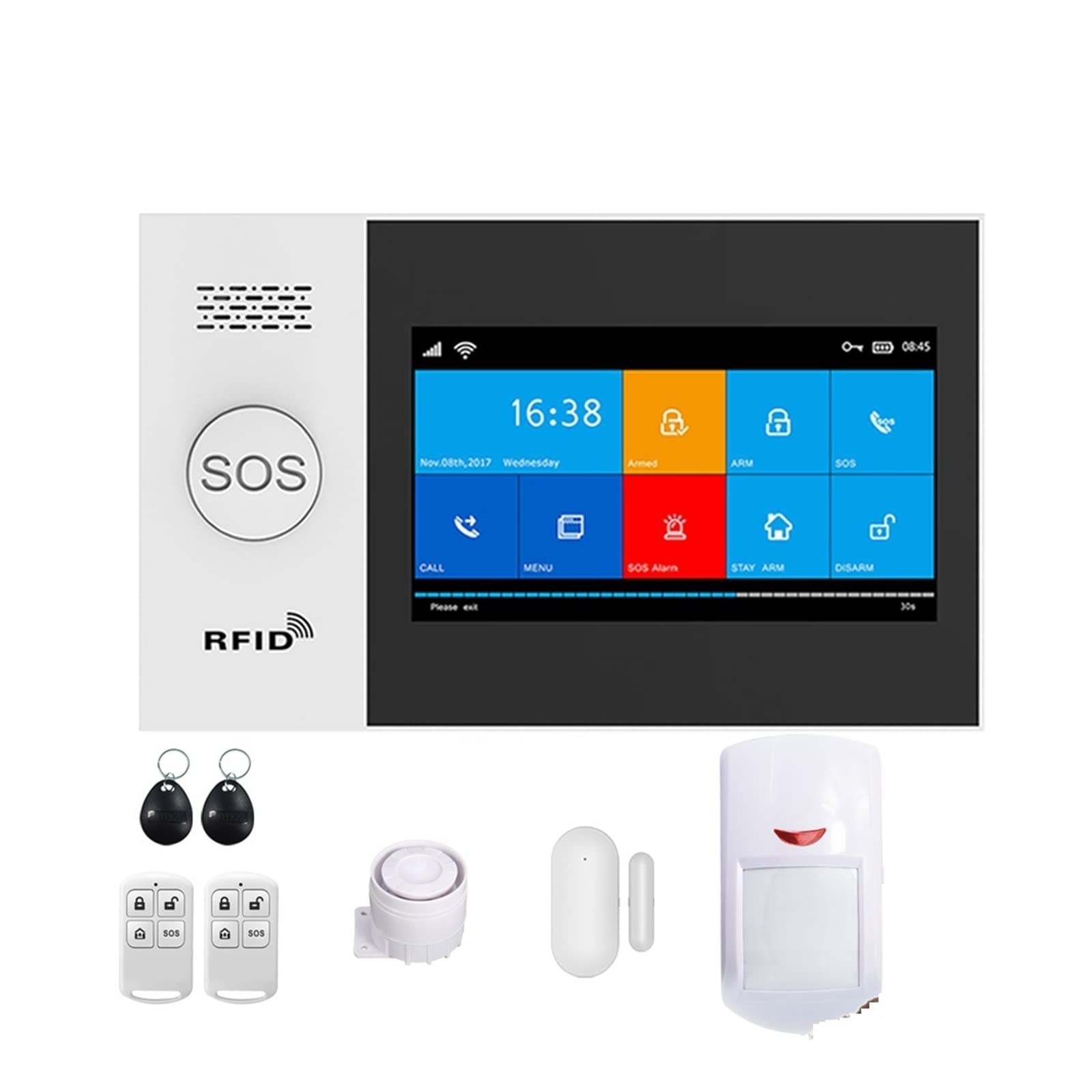 Sistema di allarme di sicurezza, PG107 Wifi GSM di allarme for la sicurezza domestica Supporto Tuya App Contorl remoto con IP fotocamera(M.)