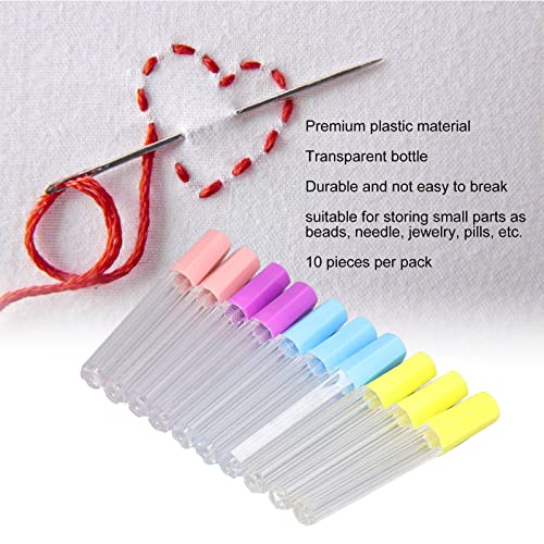 10Pcs Sewing Needle Case,Needle Holder Storage Case,Transparent Plastic Sewing Needle Case Sewing Needles Container,Sealed Bottle Needle Holder for Sewing Embroidery Accessories - Image 2
