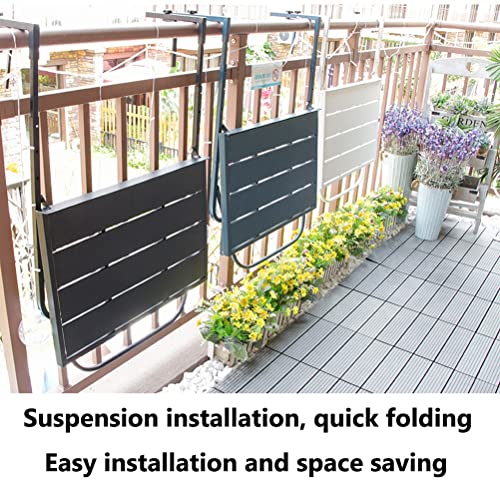 Table suspendue de balcon pliable et réglable en métal