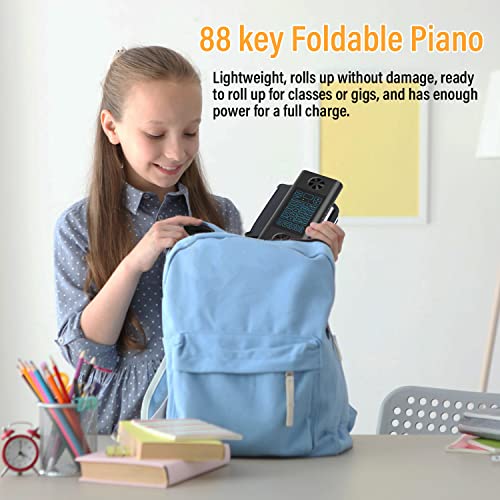 KONIX Piano enroulable à 88 touches, piano portable à rouler à la main pour enfant débutant avec Bluetooth et MIDI, 128 tons et rythmes, meilleur cadeau de Noël ou d’anniversaire - Les Beatles, Paul McCartney, John Lennon, RIngo Starr, George Harrison KONIX Piano enroulable à 88 touches, piano portable à rouler à la main pour enfant débutant avec Bluetooth et MIDI, 128 tons et rythmes, meilleur cadeau de Noël ou d'anniversaire – Image 6