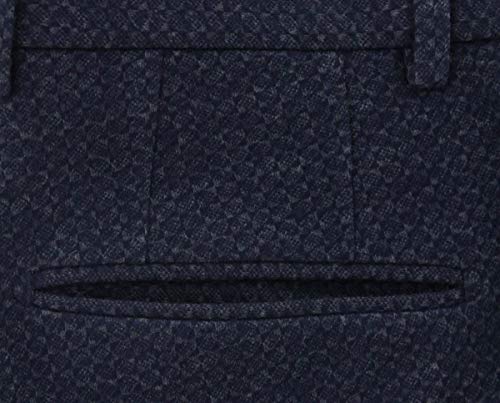 Incotex Dark Blue Fancy Cotton Blend Pants - Slim3