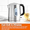 Amazon Basics Electric Stainless Steel Kettle for Tea and Coffee, BPA-Free, Fast Boiling, Auto Shut-Off, 1 Liter, 1500W, Black and Silver #5