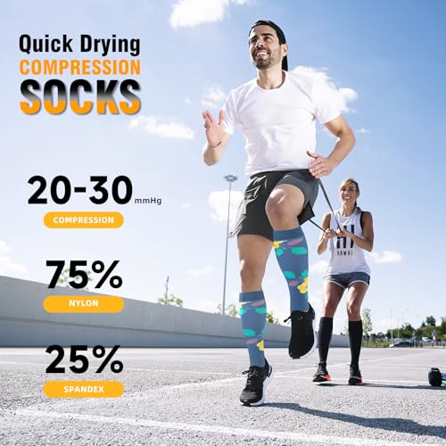 Image of bropite Compression Socks for Women &Men Circulation-Support Knee High Socks 20-30 mmhg-Best for Running,Medical,Nurse,Travel