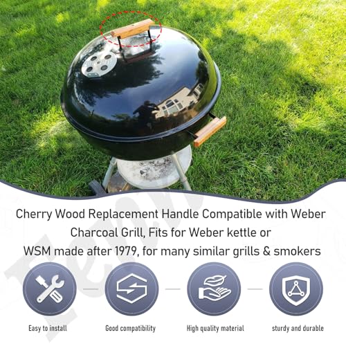 3Piezas Mango de Madera Cherry para Parrillas Weber 22.5" y 18.5" miniatura 3