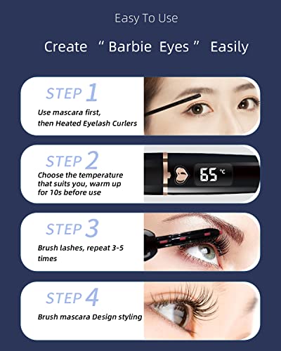 Heated Eyelash Curlers Lash Curler: Updated Model Electric Eyelash Curlers, Rechargeable Lash Curler With Eyelash Comb For Quick Natural Curling Makeup For Women #TOP1