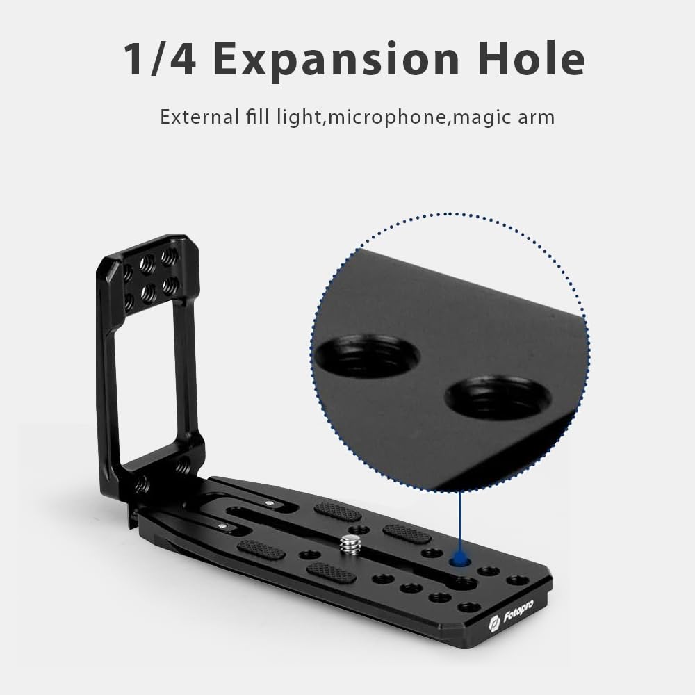 Staffa Verticale Per Fotocamera Fotopro - Anello Per Obiettivo Con Piastra Arca - Compatibile Sony Nikon Canon