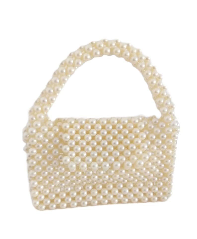 PR HAND WORKSLuxury White Pearl Purses Hand Carry Wedding Bag, Gift for mom, Christmas Gift, Christmas