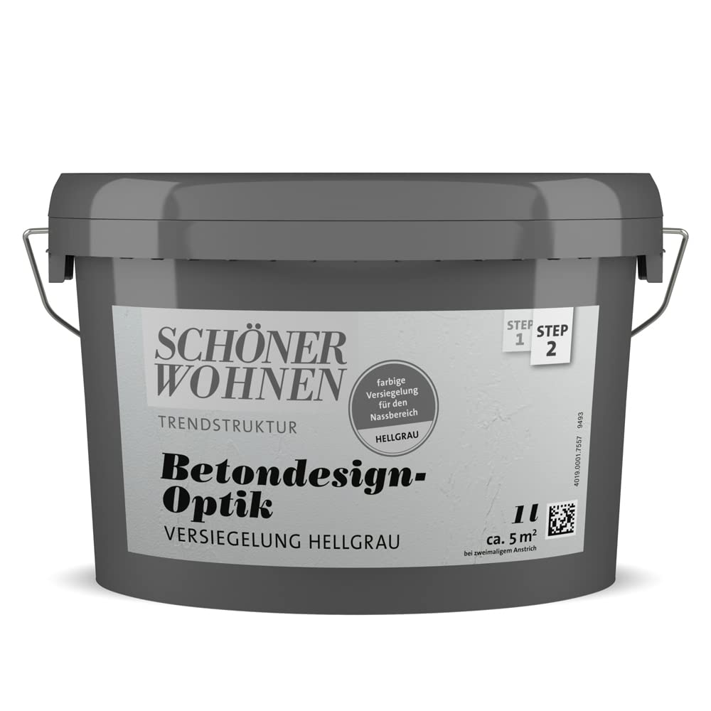 Schöner Wohnen Trendstruktur 1 Liter Betondesign-Optik Versieglung Hellgrau