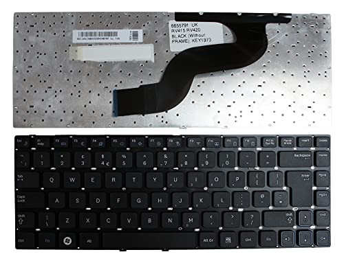 Teclado Samsung RV411 para solucionar teclas rotas con repuesto negro de distribución UK