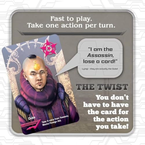 Image of Awestuffs Cooup Card Game | Fast Bluffing and Social Deduction Strategy | Hidden Roles, Deception, and Player Interaction | Quick 15-Minute Game for 2-6 Players | Adults, Teens, Families