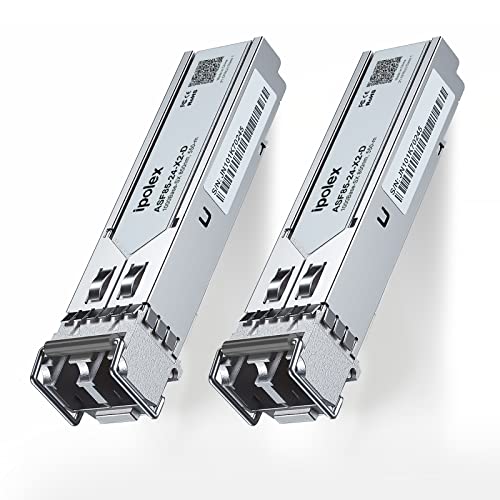 2 Pack 1.25G SFP SX Module, 1000BASE-SX, SFP to LC Multimode Fiber SFP Transceiver, for Cisco GLC-SX-MMD/SFP-GE-S, Meraki MA-SFP-1GB-SX, Fortinet, Ubiquiti UniFi UF-MM-1G/UACC-OM-MM-1G-D and More