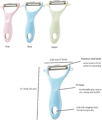 Miniatura 7 de Peladores de patatas, paquete de 3, peladores de frutas, peladores de patatas, pepino, peladores de manzana para cocina, peladores de verduras