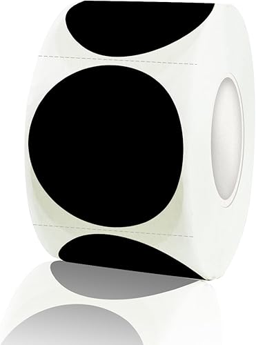 Calcomanías circulares negras, 600 unidades, etiquetas de codificación redondas de 1.5 pulgadas, se pueden escribir para la oficina familiar,