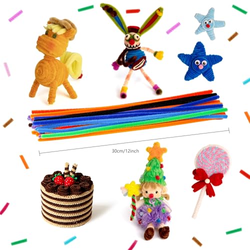 Image of Caydo 200 Pieces Red Pipe Cleaners for Flowers Making