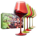 Khen Festive Holiday Colored Wine Glasses